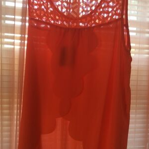 Marshalls Coral Sleeveless Top with Cutout Design